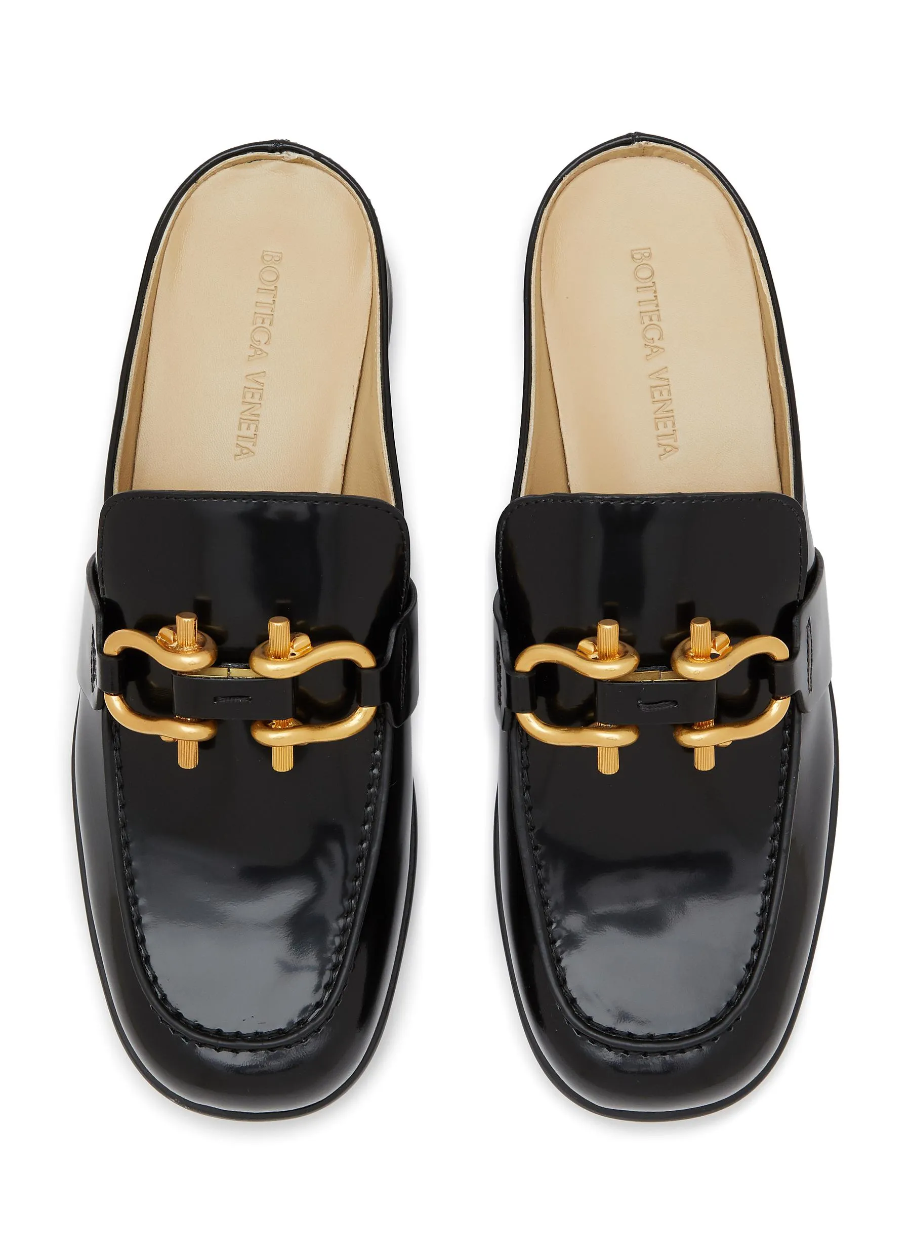 -----------BOTTEGA VENETA ---- ------------ ----‘Monsieur’ Patent Leather Loafer Mules --