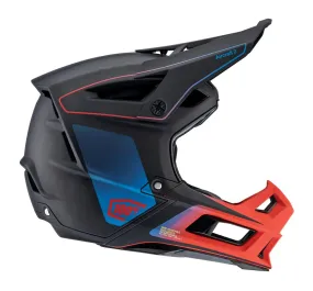 100% Aircraft 2 Helmet - Steel Blue-Neon Red - 2022