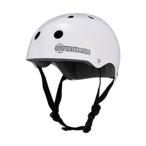 187 Skateboard Helmet Pro Skate w/ Sweatsaver Liner Gloss White Size L