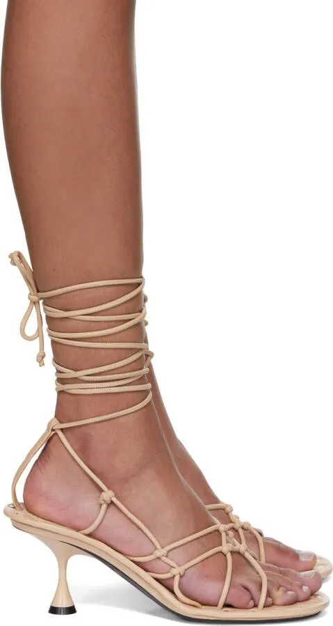 Acne Studios Beige Strappy Heeled Sandals