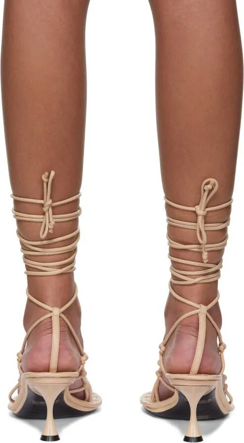 Acne Studios Beige Strappy Heeled Sandals