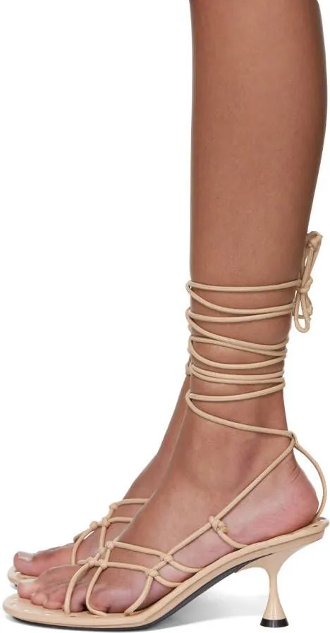 Acne Studios Beige Strappy Heeled Sandals