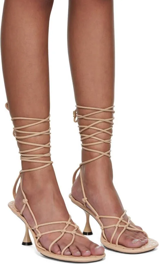 Acne Studios Beige Strappy Heeled Sandals