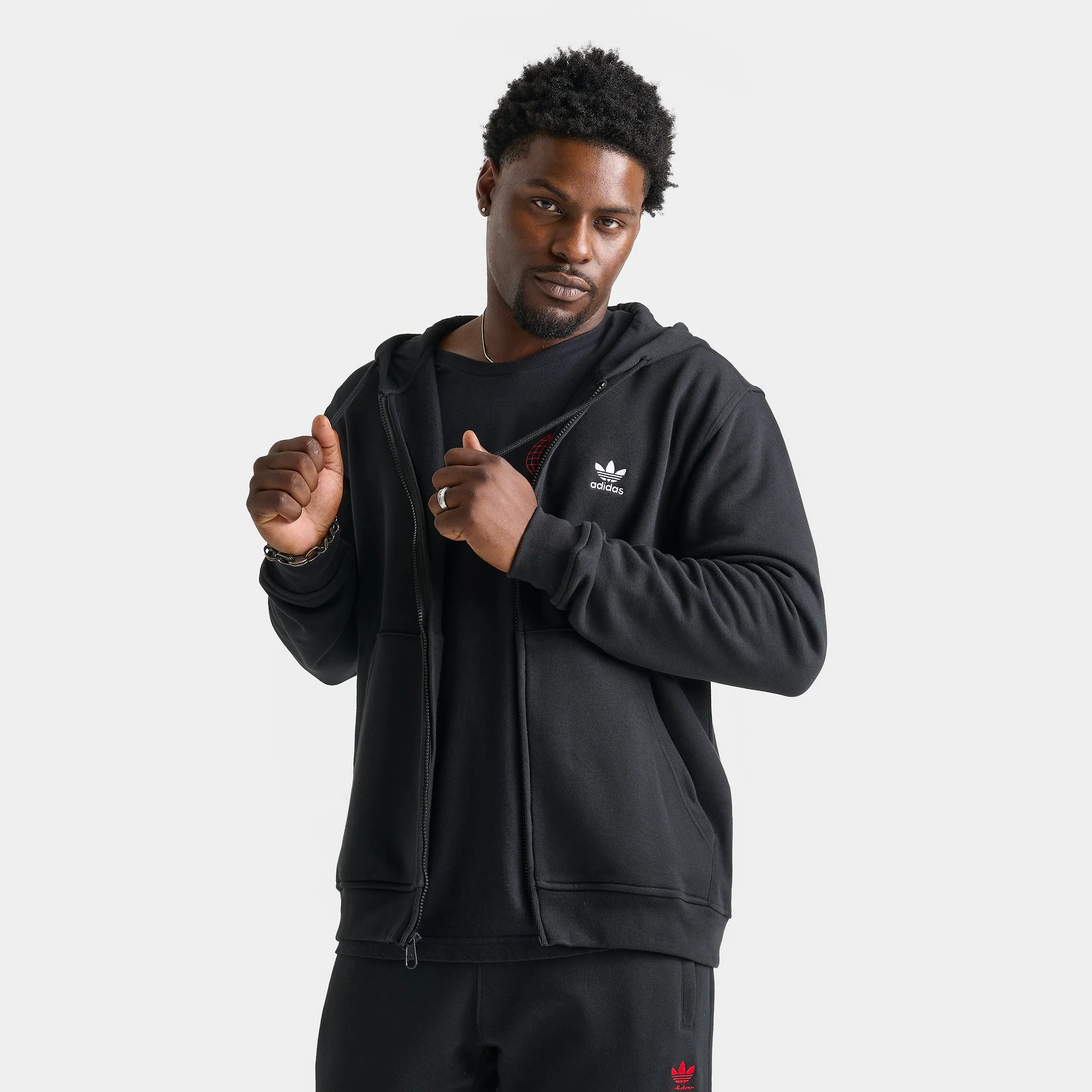 adidas Essentials Full Zip Hoodie / Black