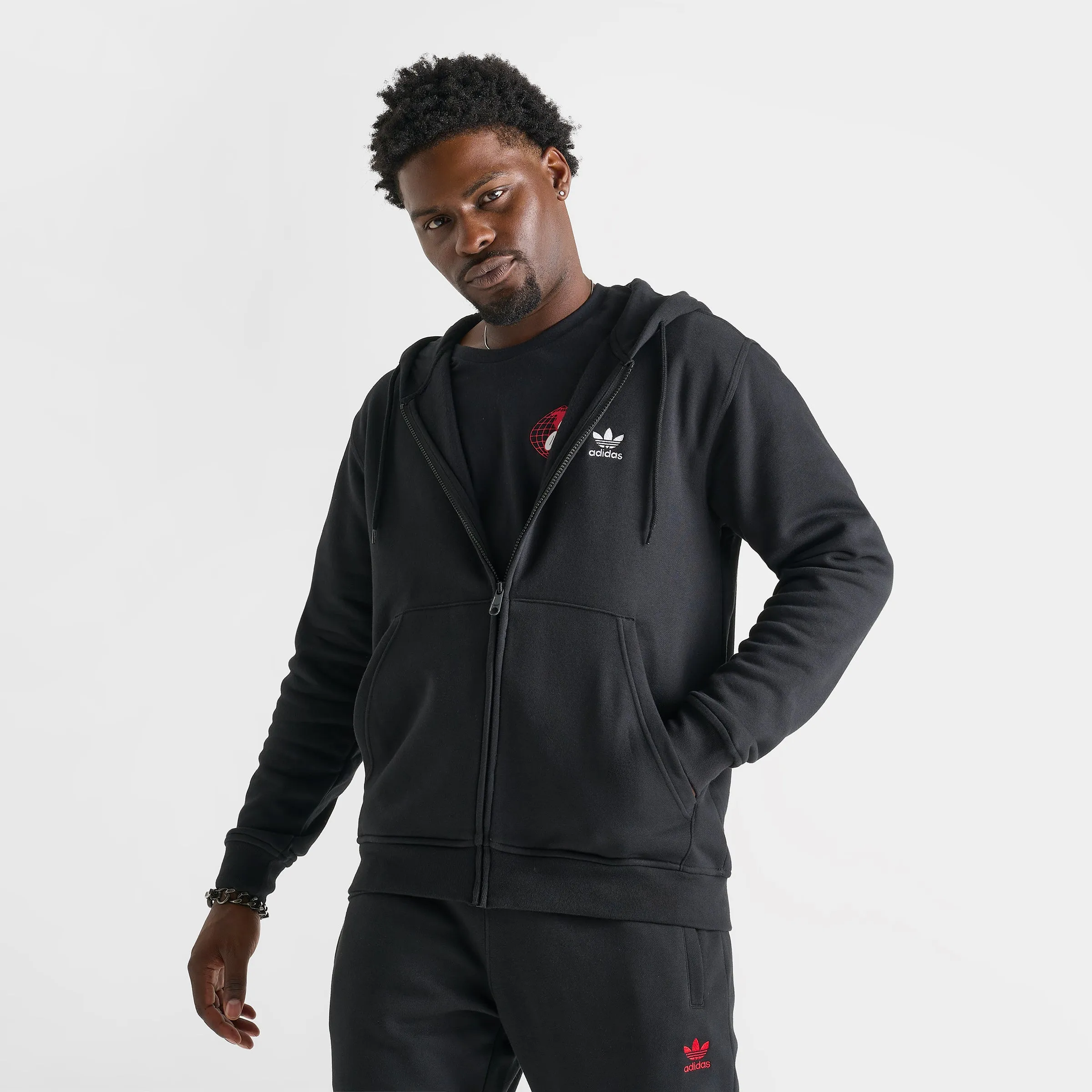 adidas Essentials Full Zip Hoodie / Black