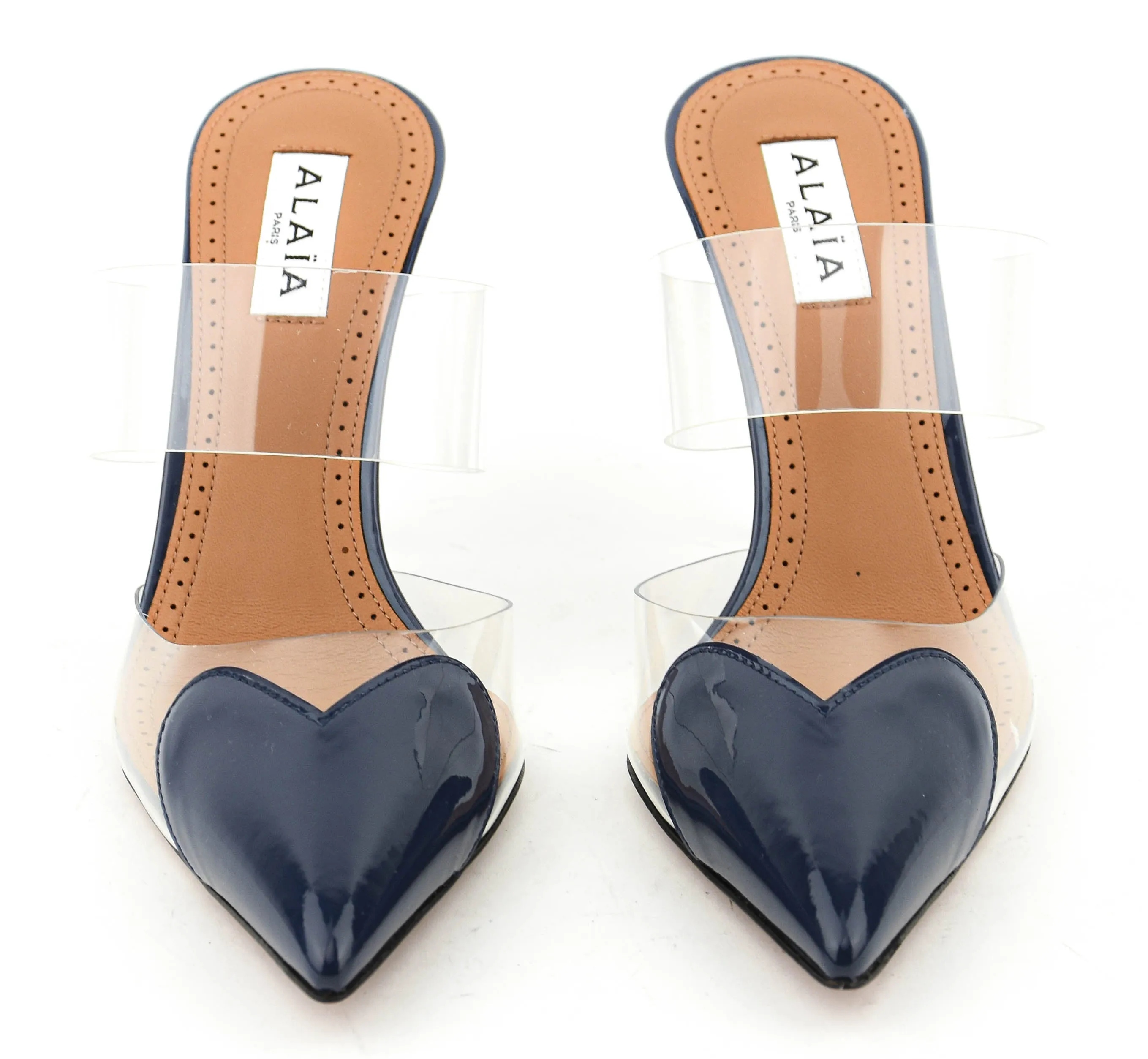 ALAIA  ALAIA LE COEUR MULES 90 BLUE