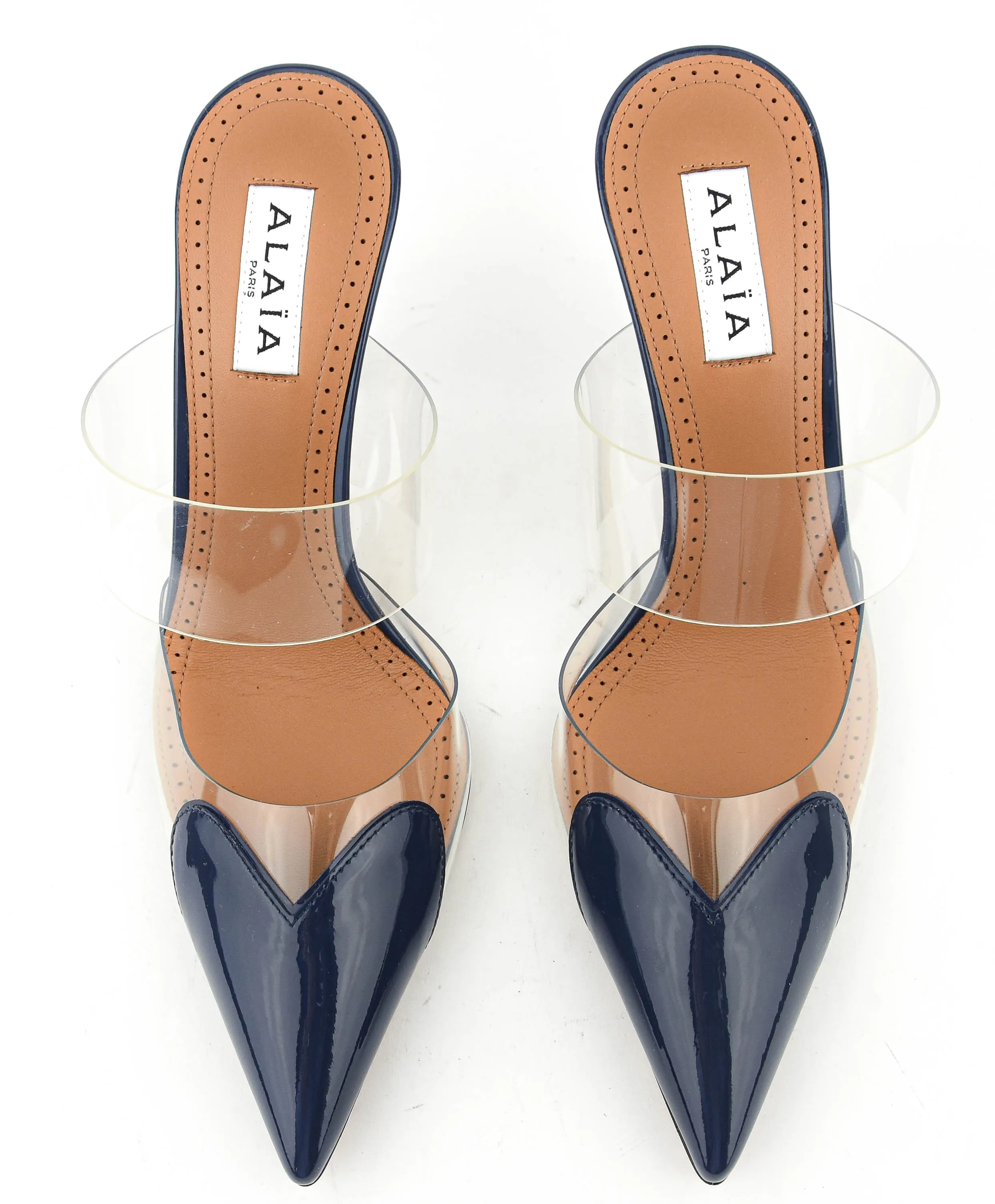 ALAIA  ALAIA LE COEUR MULES 90 BLUE