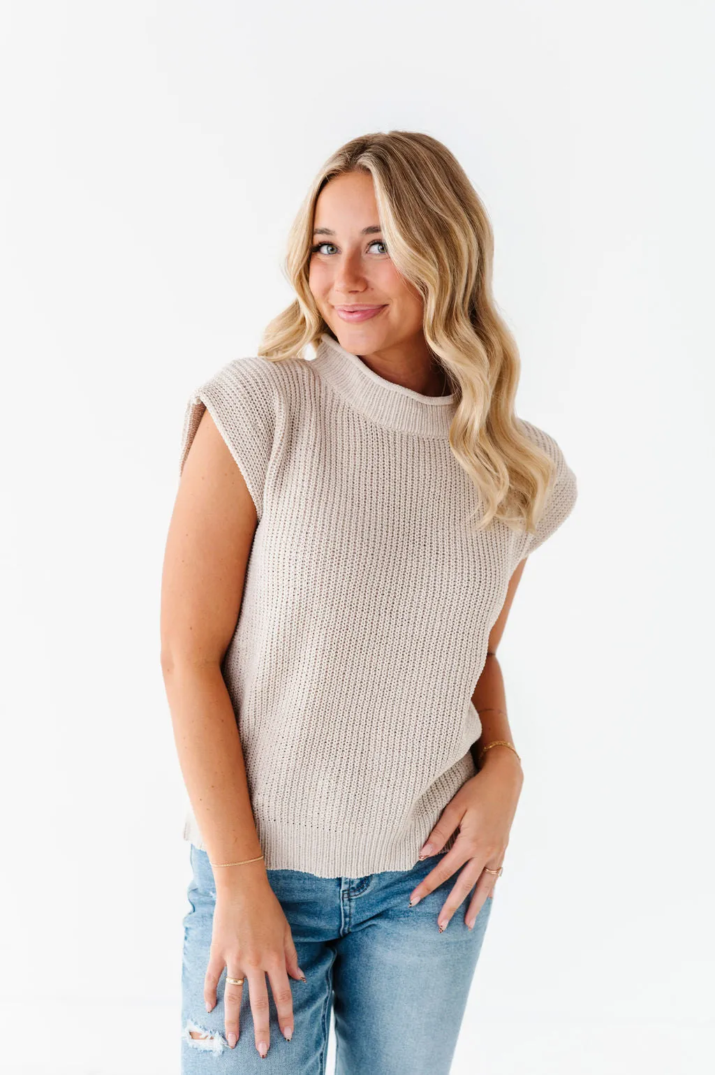 Annie Sweater Top in Ecru