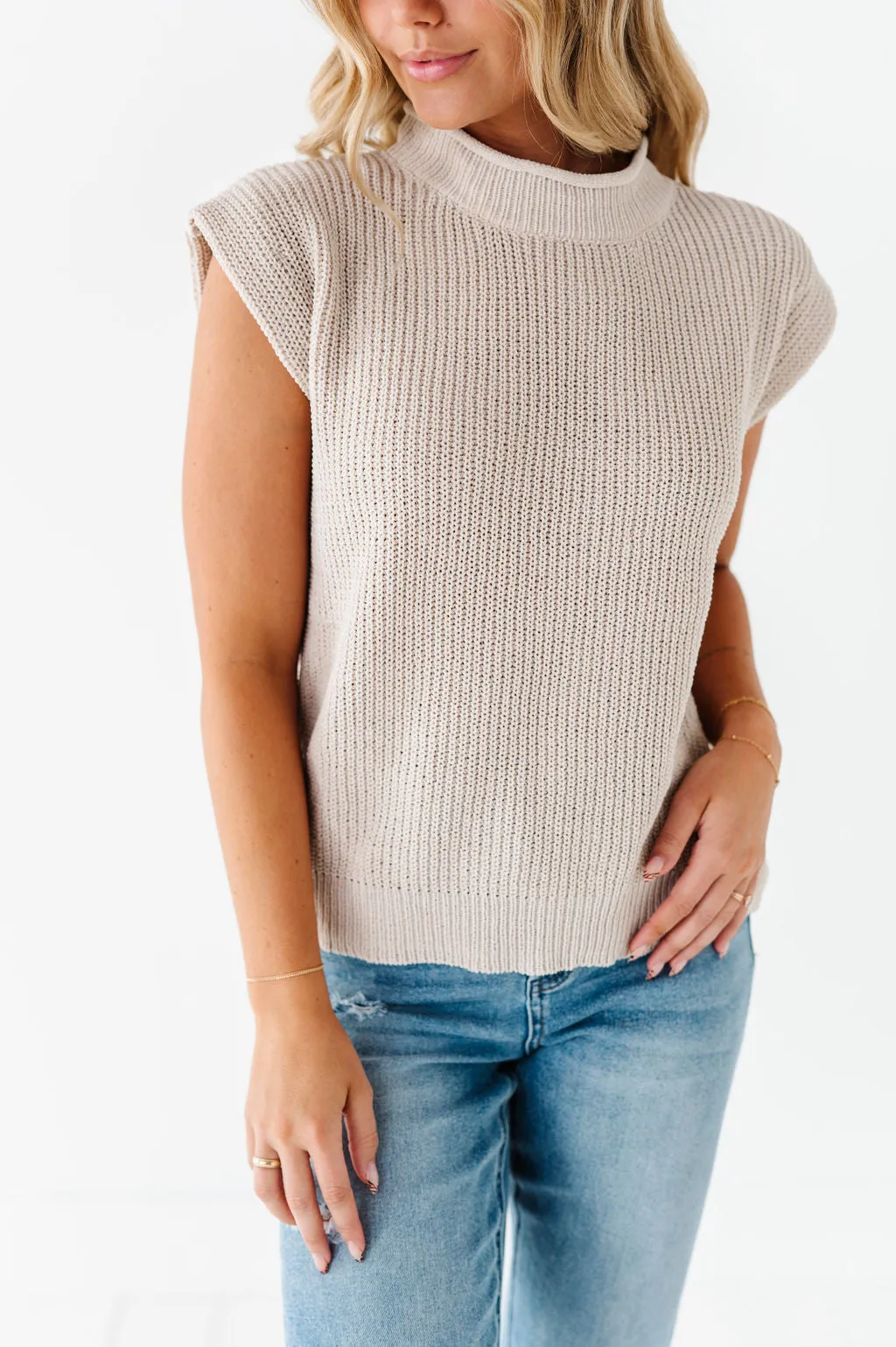 Annie Sweater Top in Ecru