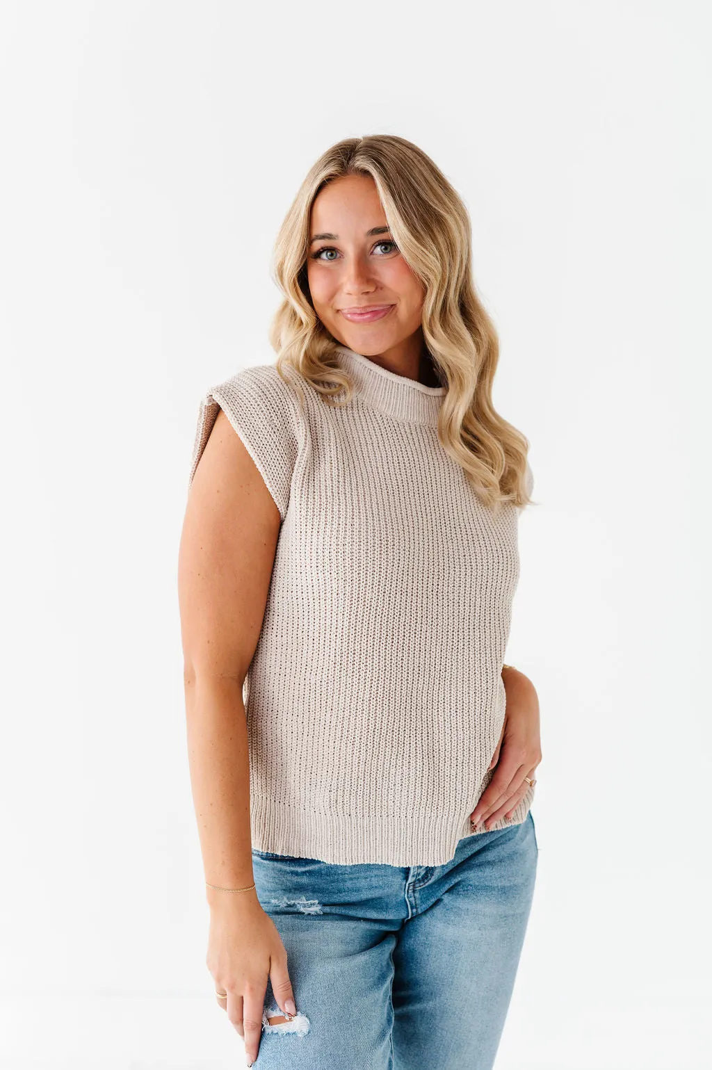 Annie Sweater Top in Ecru