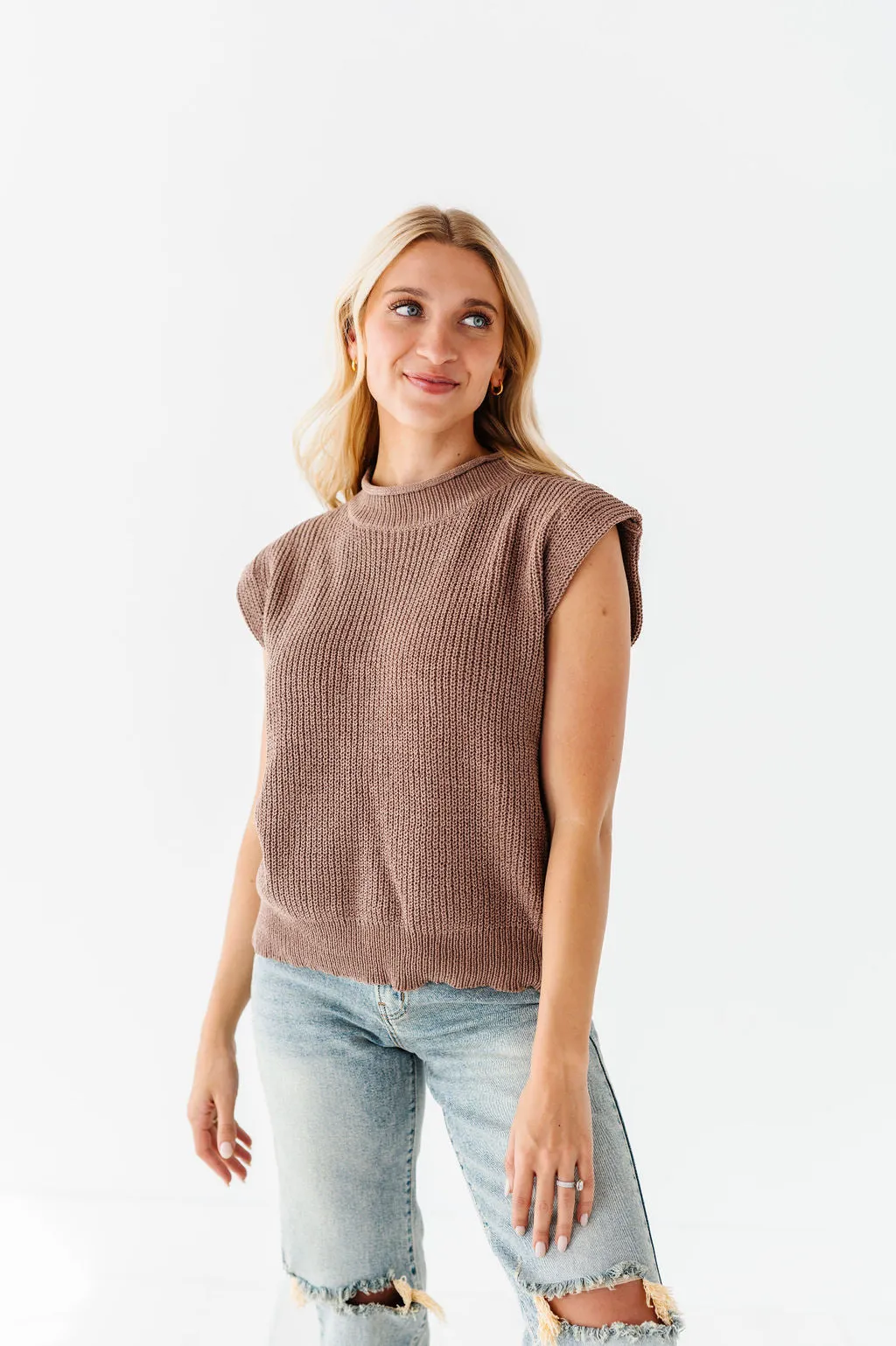 Annie Sweater Top in Mocha