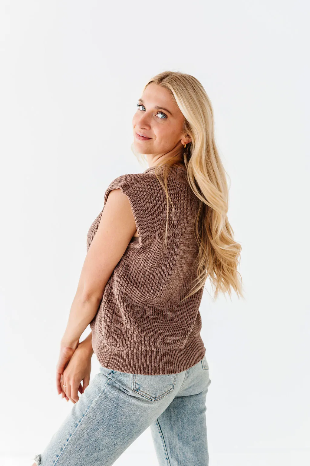 Annie Sweater Top in Mocha