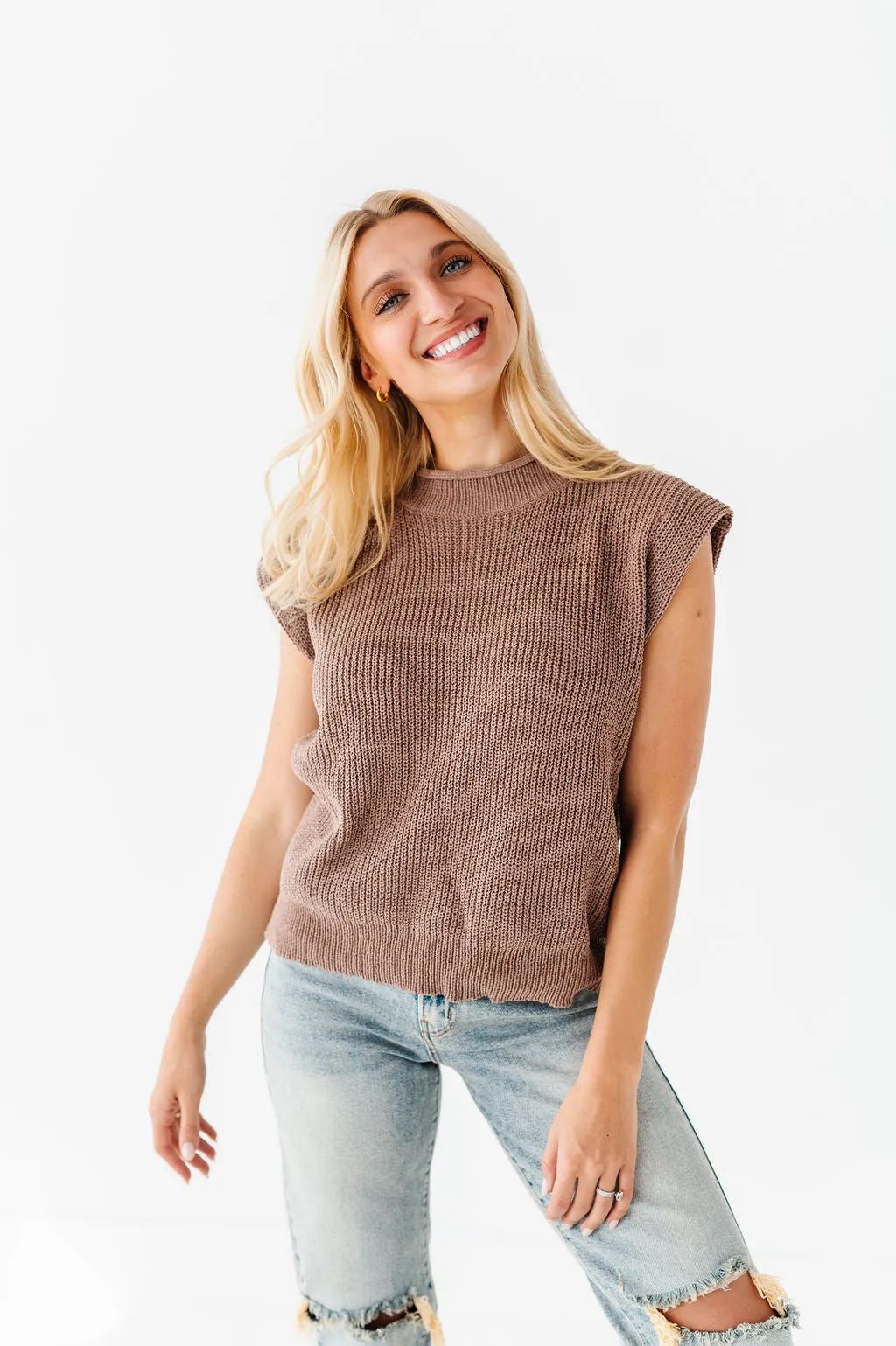 Annie Sweater Top in Mocha