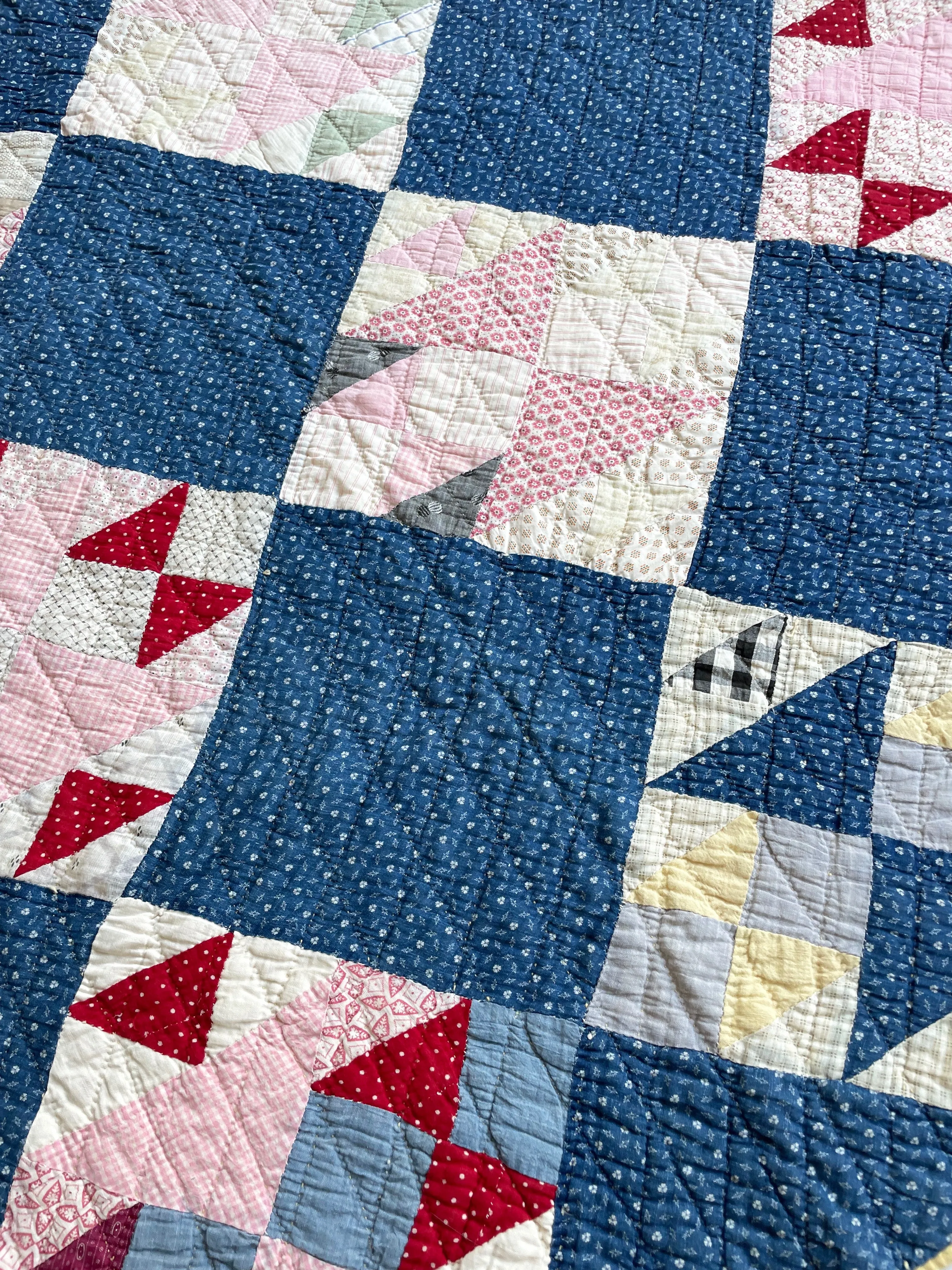 Antique 1900s Crosses & Losses Quilt