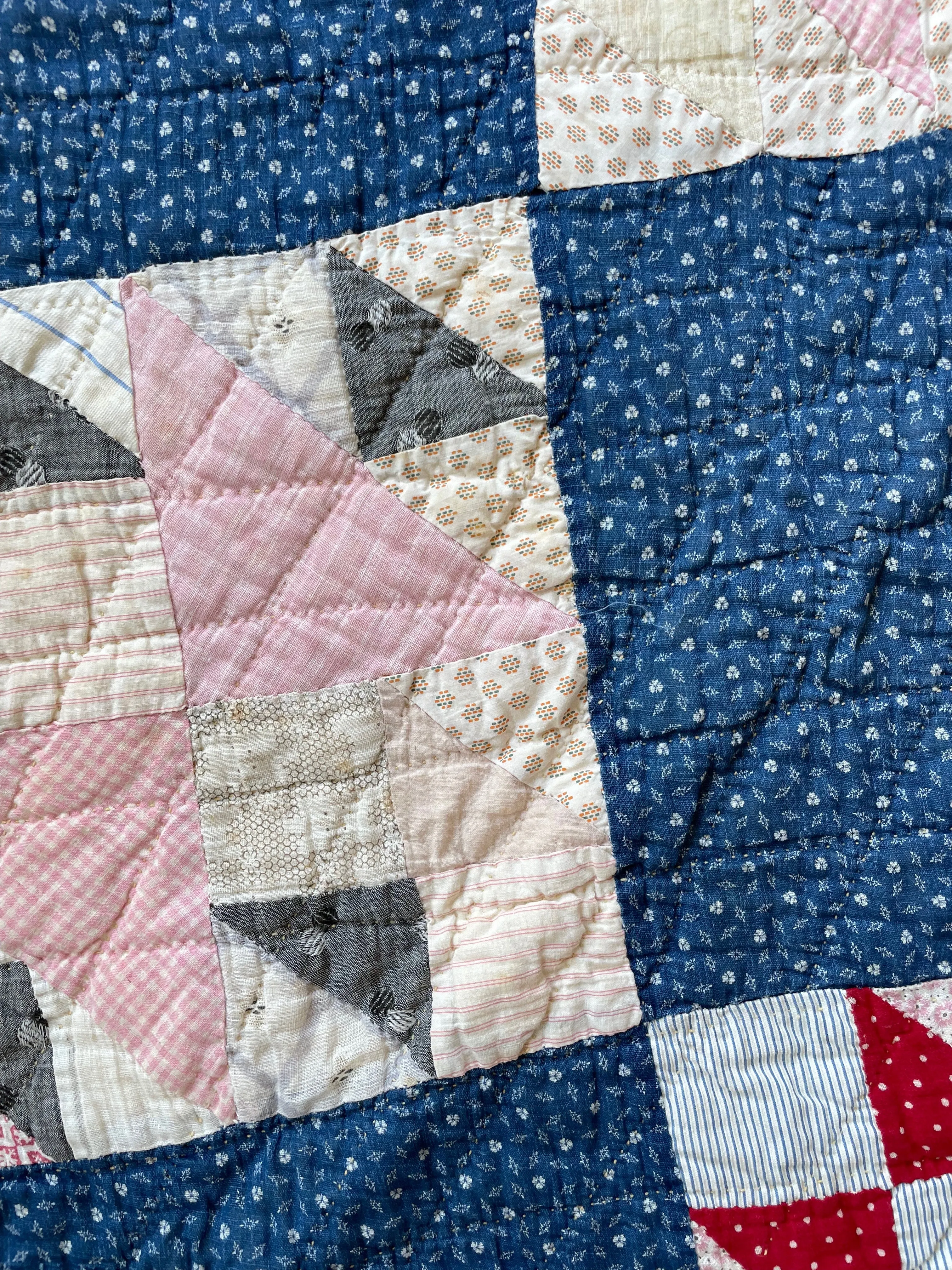 Antique 1900s Crosses & Losses Quilt