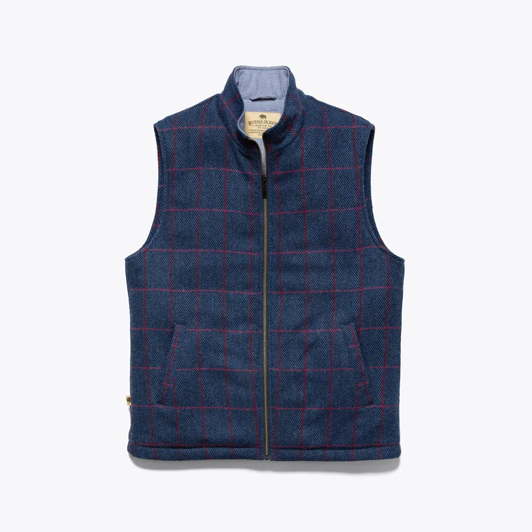 Ashton Wool Herringbone Vest | Clan Blue