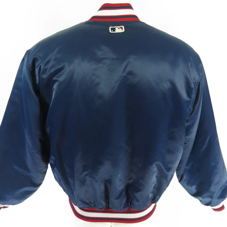 Atlanta Braves Starter Jacket oversize M or XL fit Puffy Satin Blue MLB Diamond