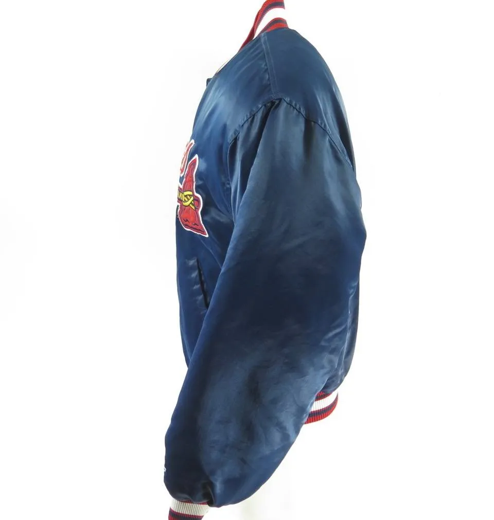 Atlanta Braves Starter Jacket oversize M or XL fit Puffy Satin Blue MLB Diamond