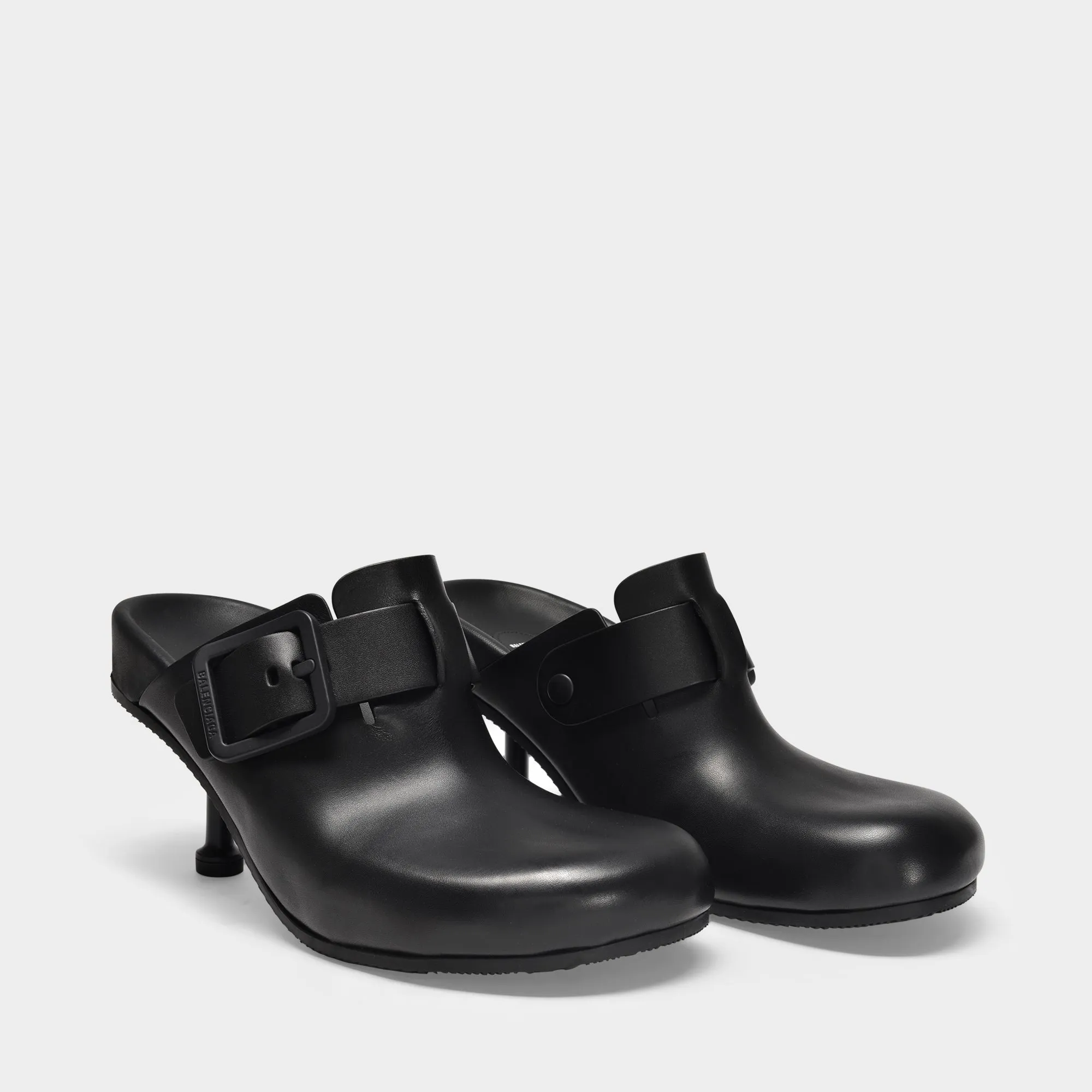 Balenciaga  Mallorca M80 Mules in Black Vegan Leather