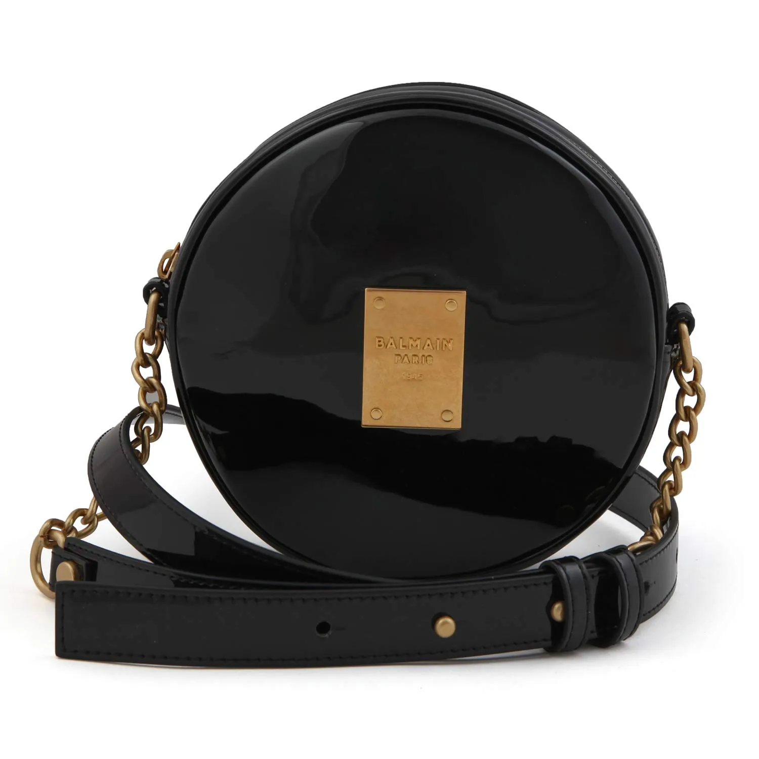 Balmain Black And Gold Leather Shoulder Bag