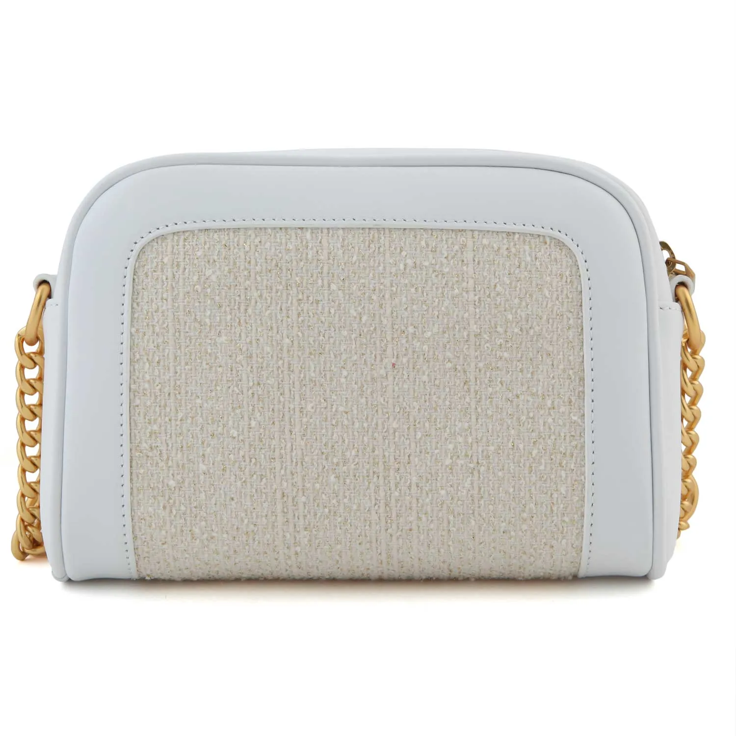 Balmain White And Gold Rectangular Shoulder Bag