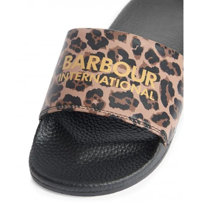 Barbour International  Womens Apex Jaguar Print Slider Mules LBS0017BE31