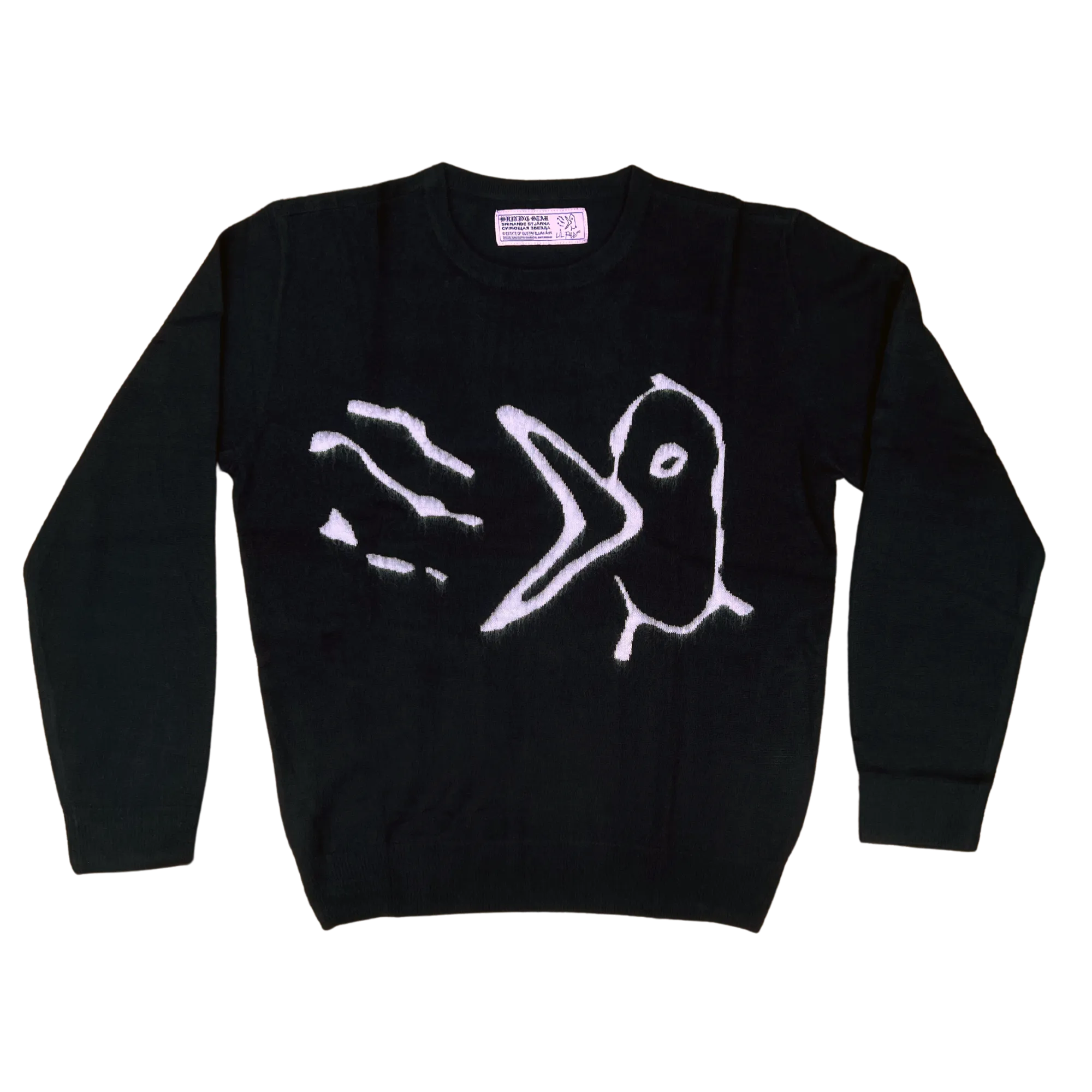 Bird Design Black Sweater