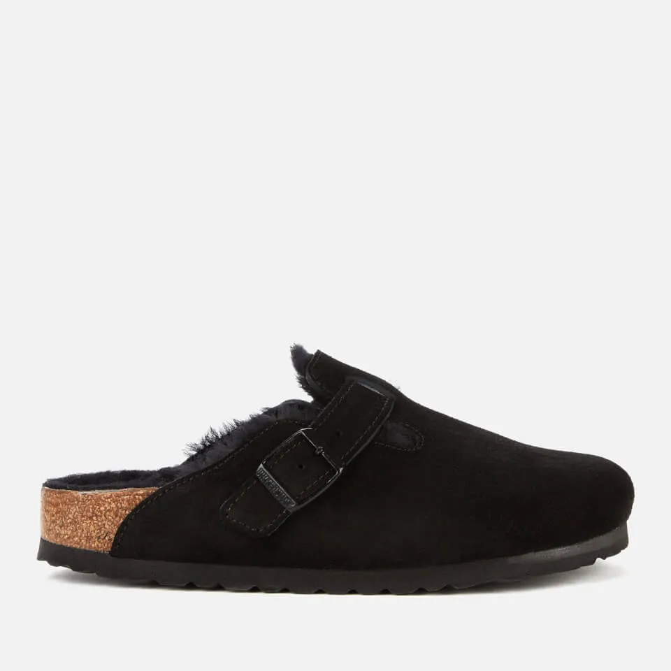 Birkenstock Boston Suede And Shearling Mules - UK 3.5/EU 36 | Coggles