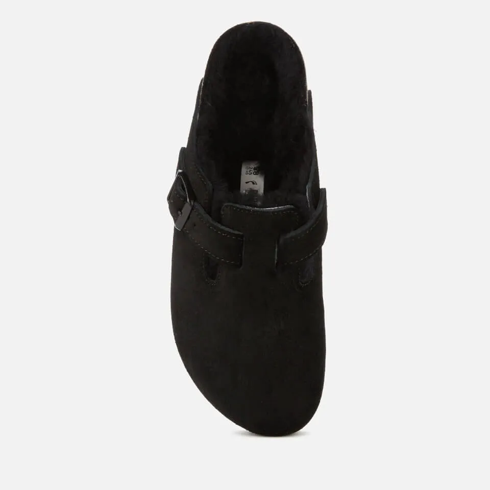 Birkenstock Boston Suede And Shearling Mules - UK 3.5/EU 36 | Coggles