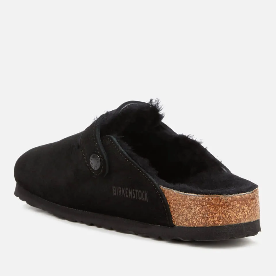 Birkenstock Boston Suede And Shearling Mules - UK 3.5/EU 36 | Coggles