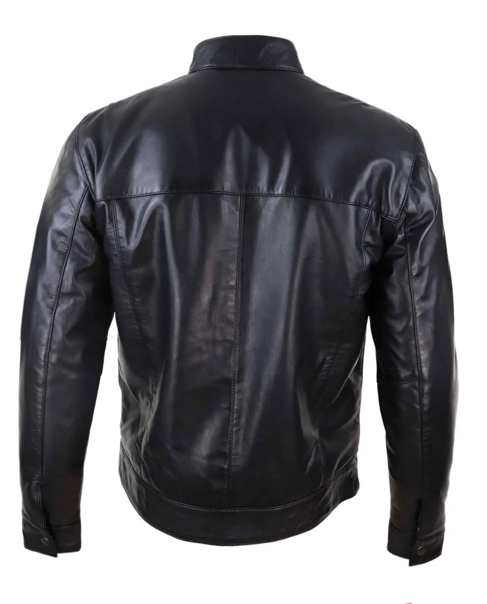 Black Real Leather Mens Biker Jacket