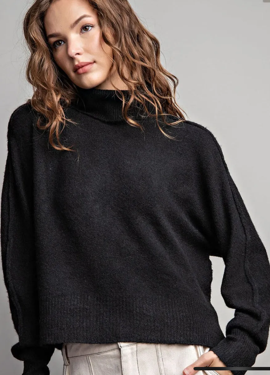 Black Turtle Neck Long Sleeve Sweater