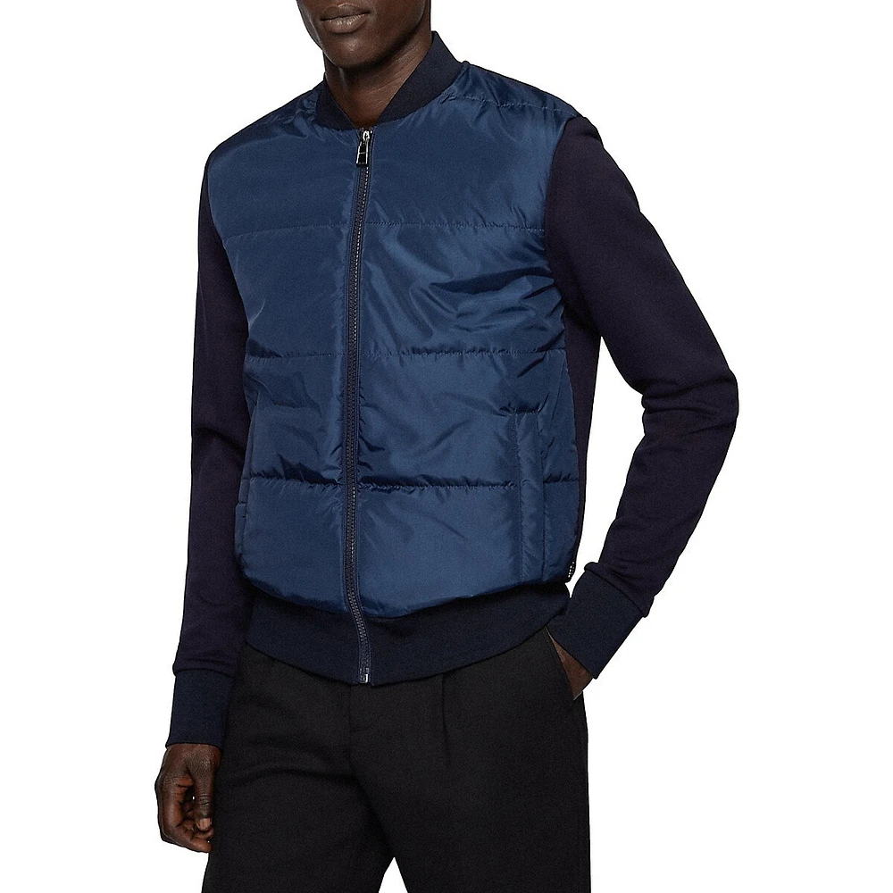 BOSS Quilt-Front Zip Sweatshirt