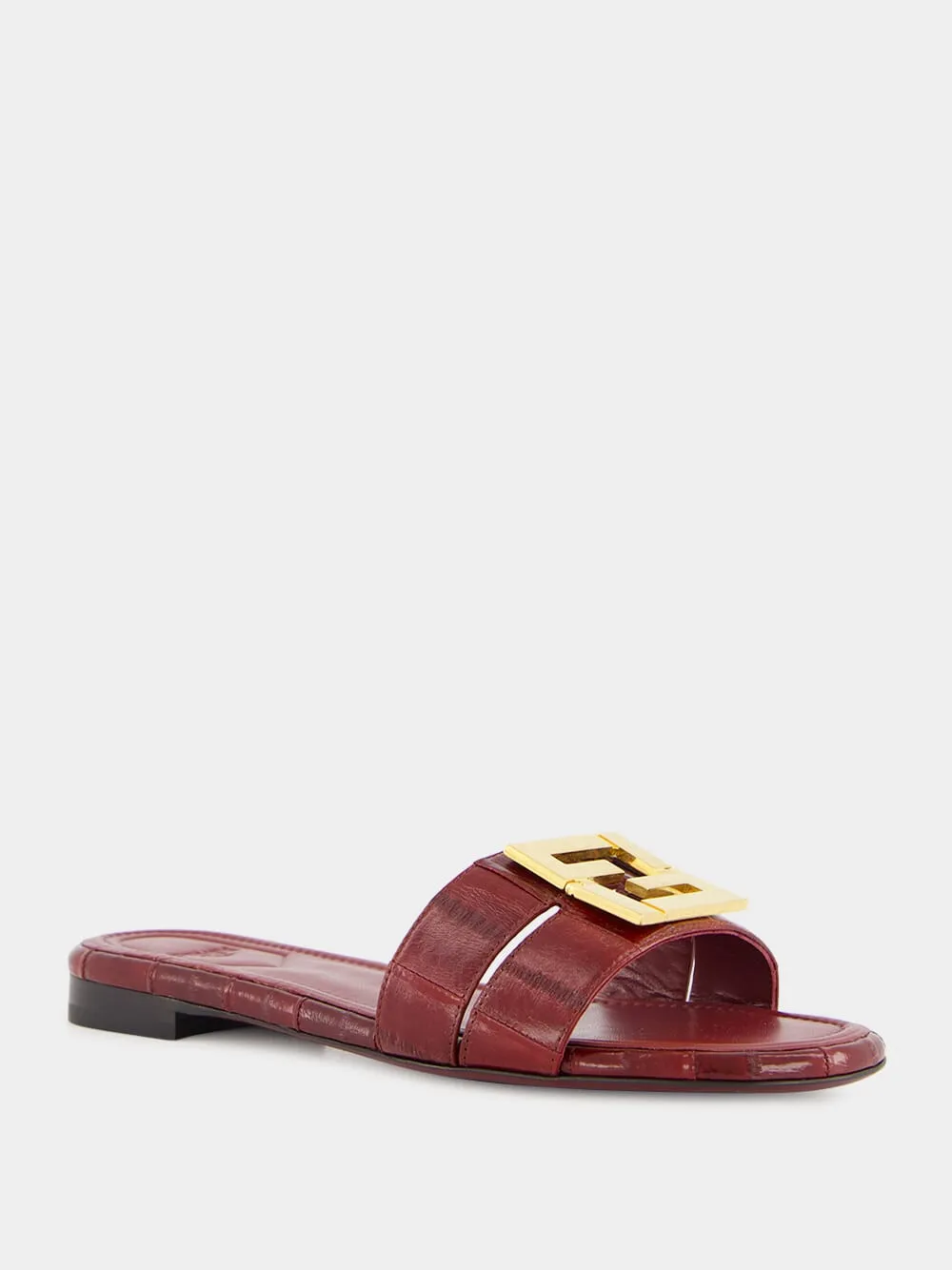 Burgundy FFold Sandals