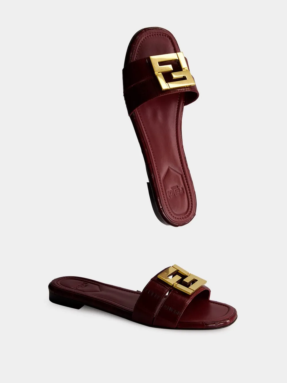 Burgundy FFold Sandals