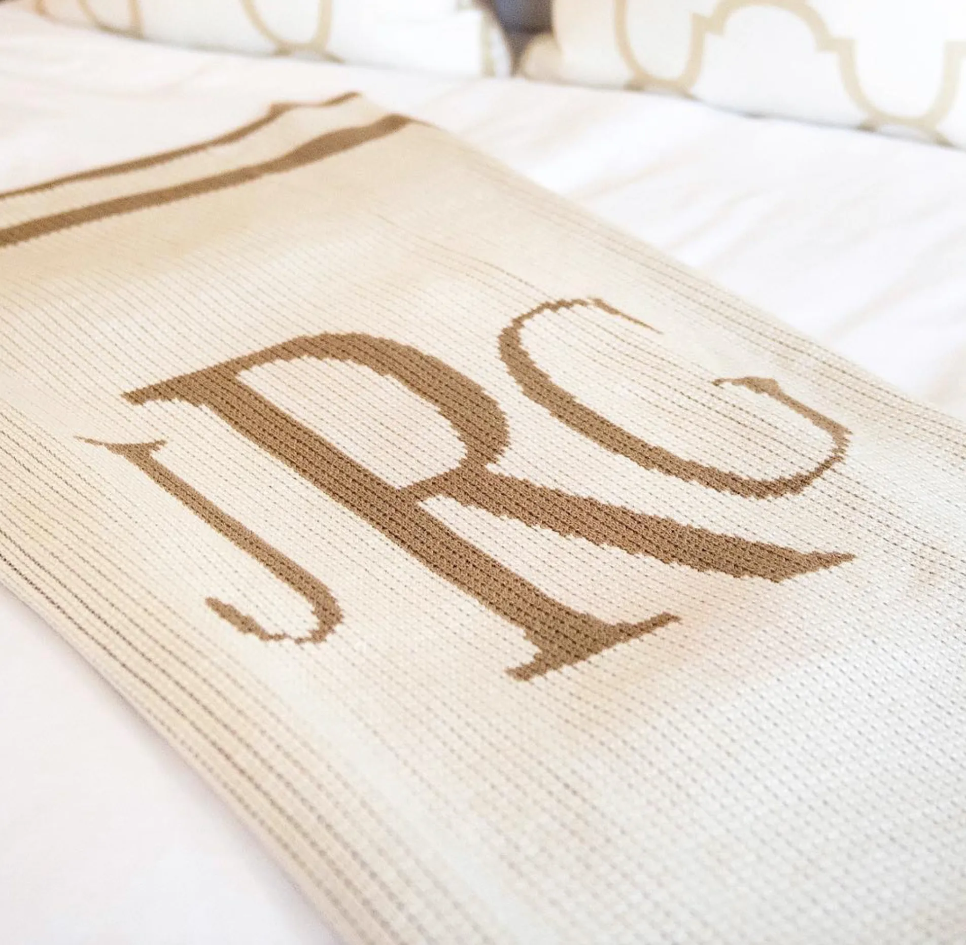 Butterscotch Classic Monogram Custom Blanket