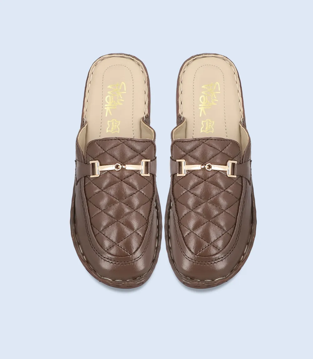 BW8336-BROWN-Women Comfort Mules