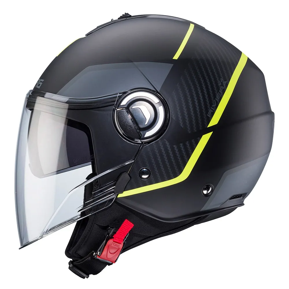 Caberg Riviera v4 X Geo Helmet - Black/Yellow/Anthracite