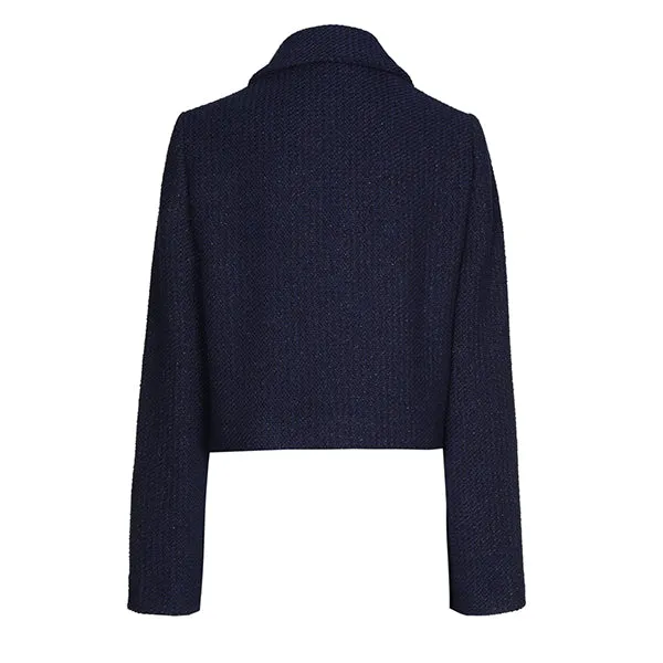 Caroline Biss NAVY SHORT LUREX CARDIGAN