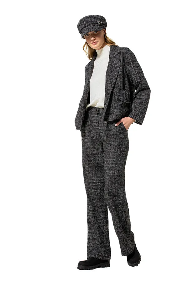 Caroline Biss SHORT LOOSE-FITTING TWEED CARDIGAN