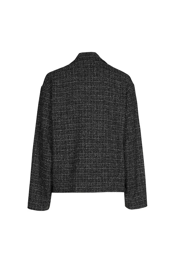 Caroline Biss SHORT LOOSE-FITTING TWEED CARDIGAN