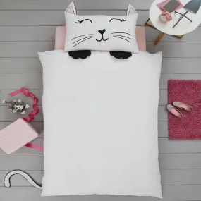 Cat Shaped Single Duvet Cover Bedding Set