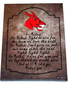 Central Missouri Mules Pro Graphs UCM Fight Song Tan 18 X 24 Canvas