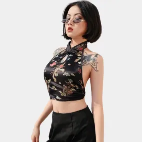 Chinese Sleeveless Crop Top