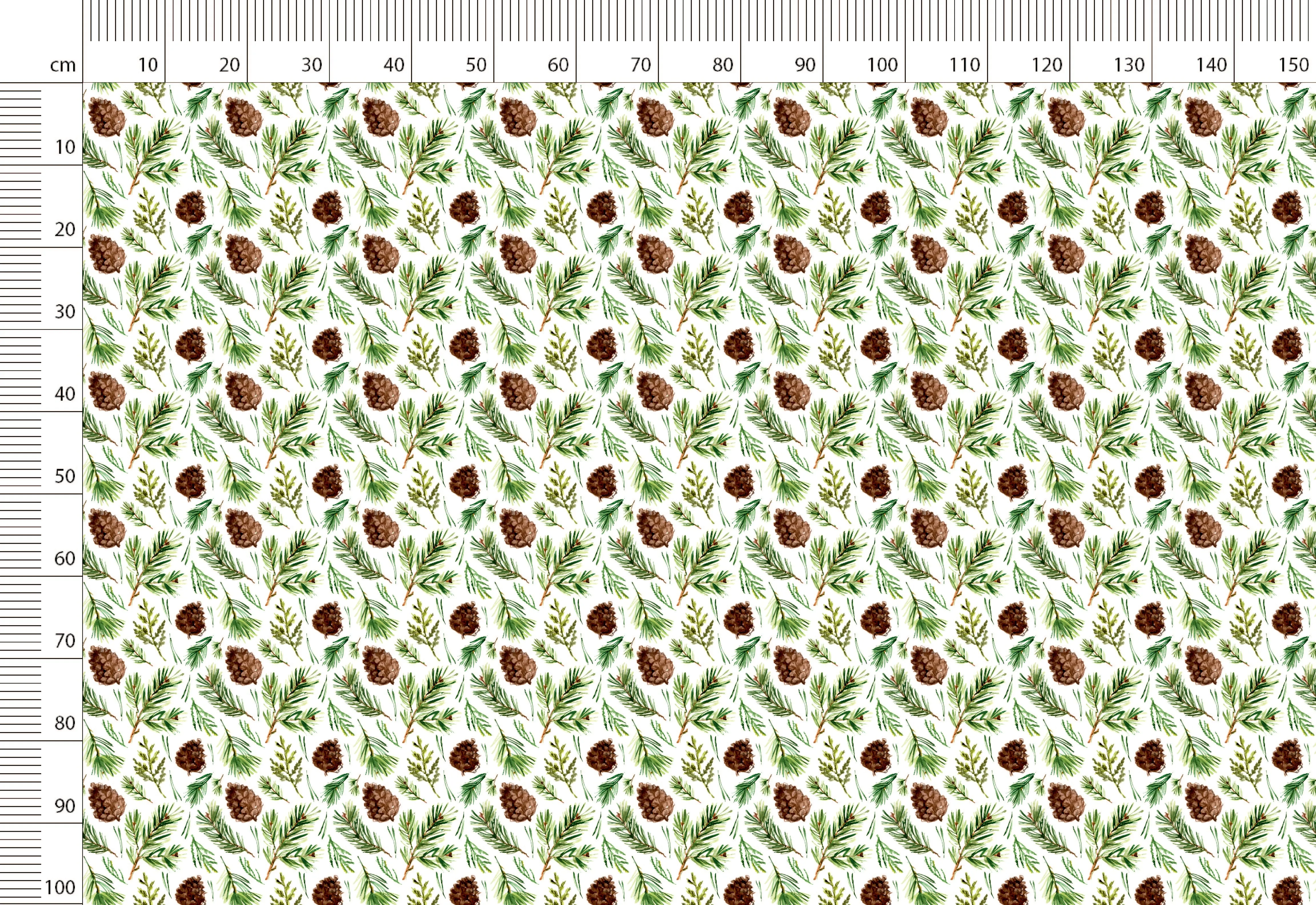 Christmas Print Linen By The Yard or Meter, Vintage Pinecones Print Linen Fabric For Bedding, Curtains, Clothing & Upholstery