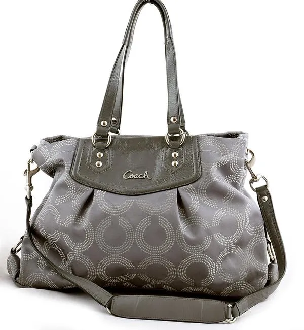 COACH ASHLEY DOTTED OP ART CONVERTIBLE SHOULDER BAG