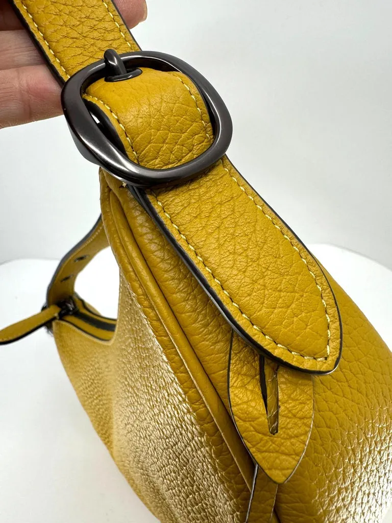 COACH LUNA PEBBLED LEATHER SHOULDER BAG