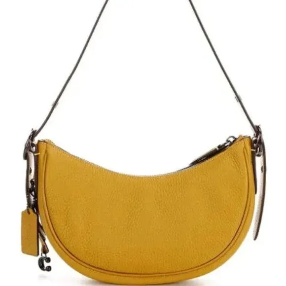 COACH LUNA PEBBLED LEATHER SHOULDER BAG