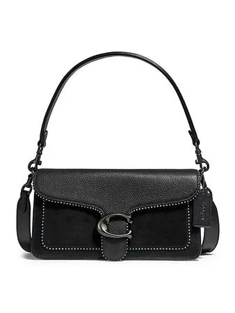 COACH TABBY LEATHER BEAD CHAIN TRIM SHOULDER BAG