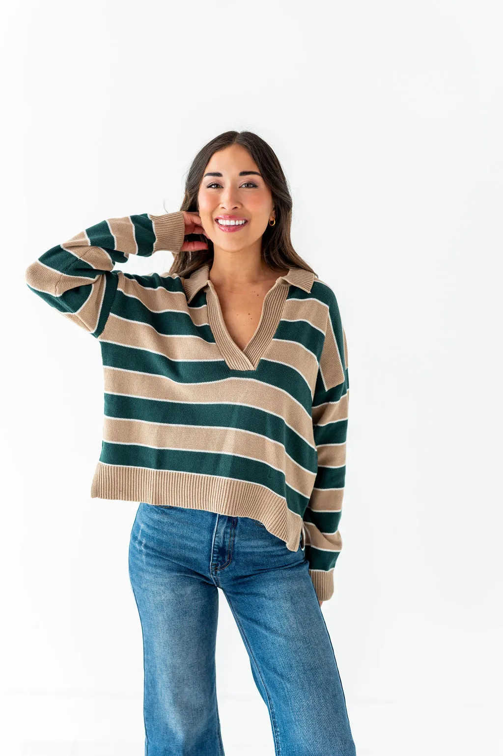 Cohen Striped Polo Sweater